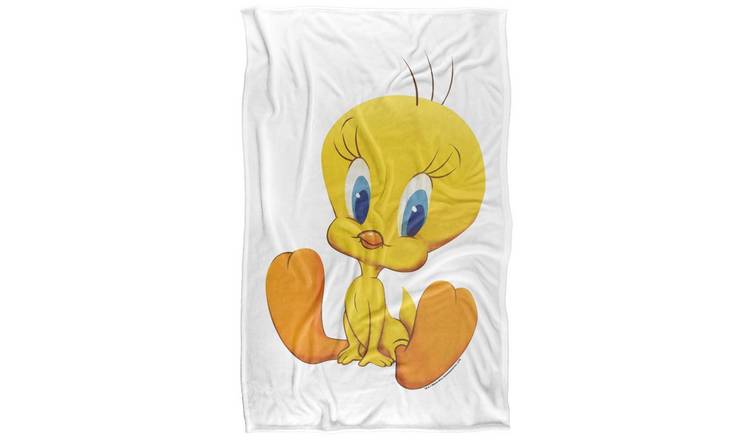 Looney Tunes Tweety Cute Soft Touch White Blanket - 147cm x 91cm