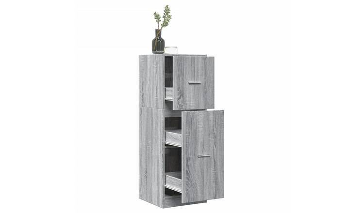 Walplus Engineered Wood Cabinet - Grey and Oak - 40 x 41 x 118 cm