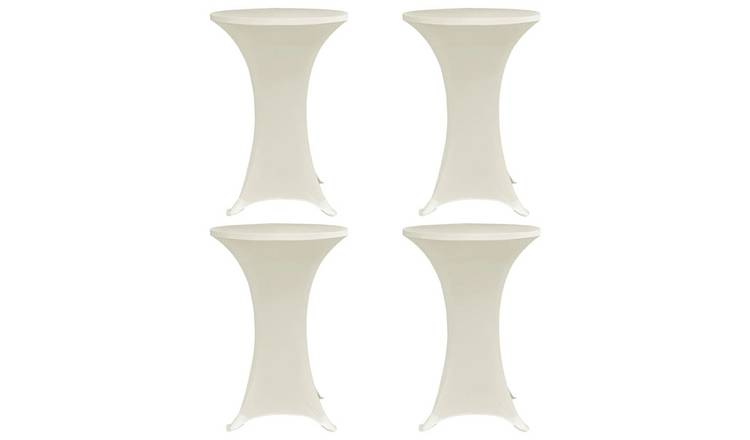 Walplus Pack of 4 Standing Table Cover Stretch - Cream - dia 80 cm