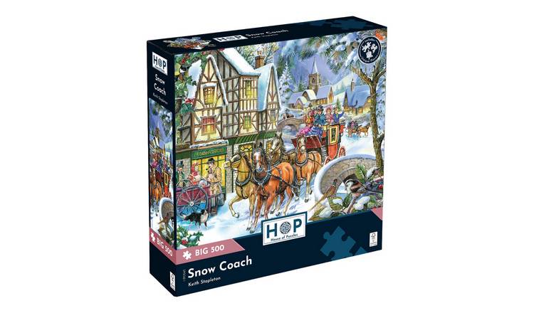The House of Puzzles Snow Coach BIG 500 Piece Jigsaw Puzzle