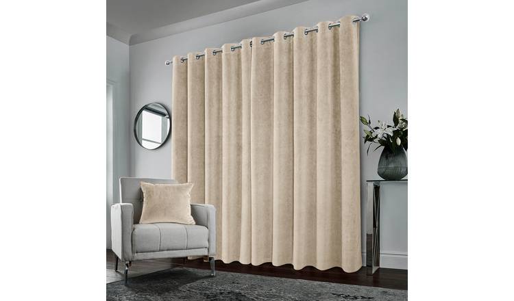 Enhanced Living Belgravia Velvet Blackout Thermal Curtains - 117 x 137cm - Cream