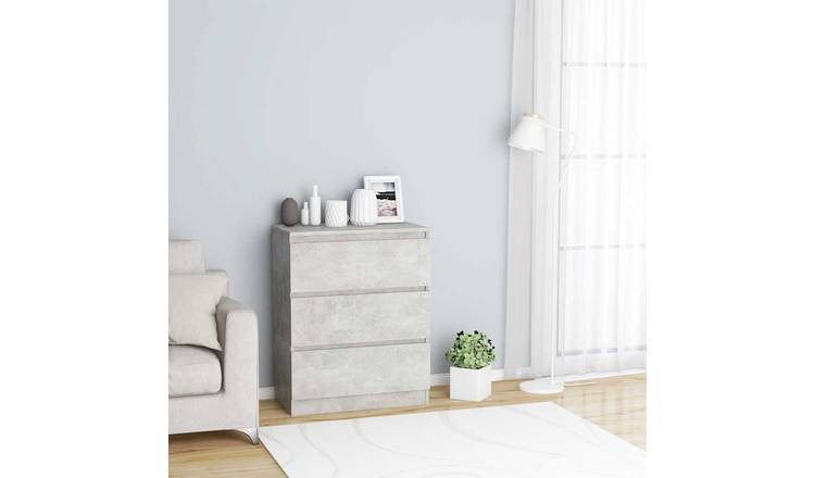 Walplus Engineered Wood Sideboard - Concrete Grey - 60 x 35 x 76 cm