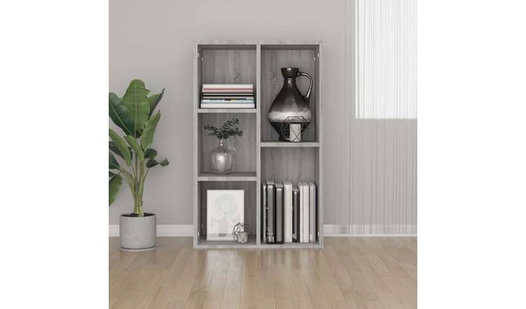 Walplus Engineered Wood Book Cabinet - Grey and Oak - 50 x 25 x 80 cm