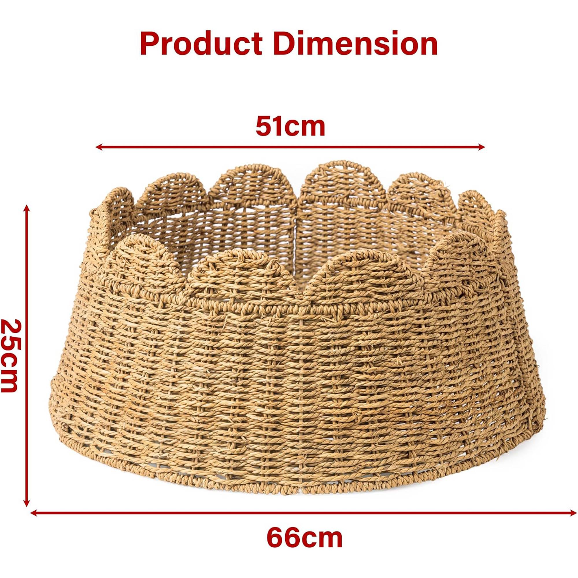 My Christmas Rattan Tree Skirt with Scalloped Edge - Image 2