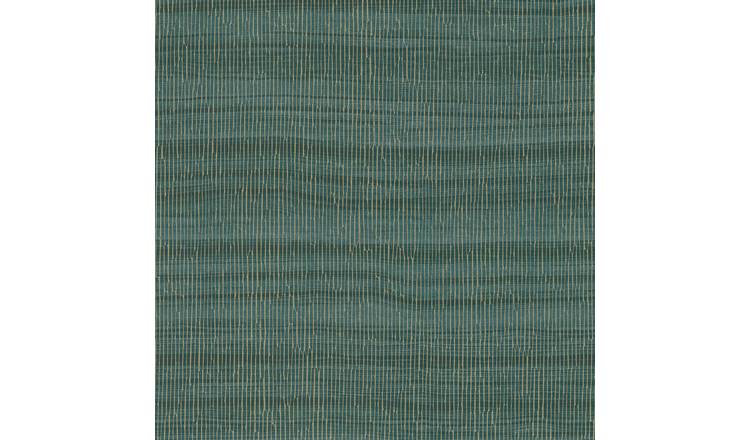Grandeco Boutique Zebrano Metallic Wave Embossed Wallpaper - Green