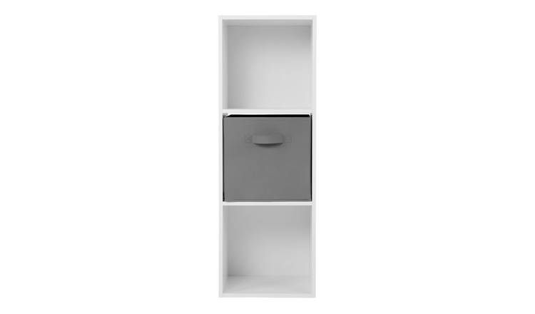 HomeGardenDirect Jane 3x1 Cube Bookcase with Baskets - White
