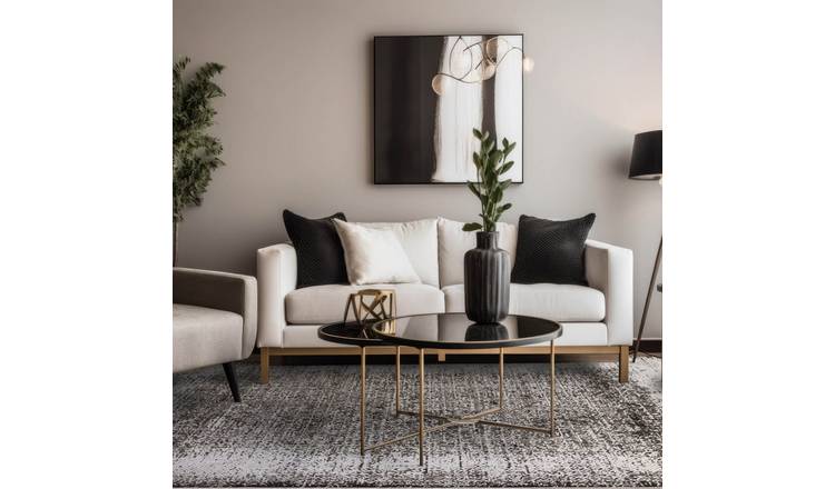 Mega Flooring Black Modern Abstract Rug - 120 x 170cm