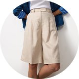 Linen shorts.