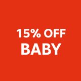 15% off baby.