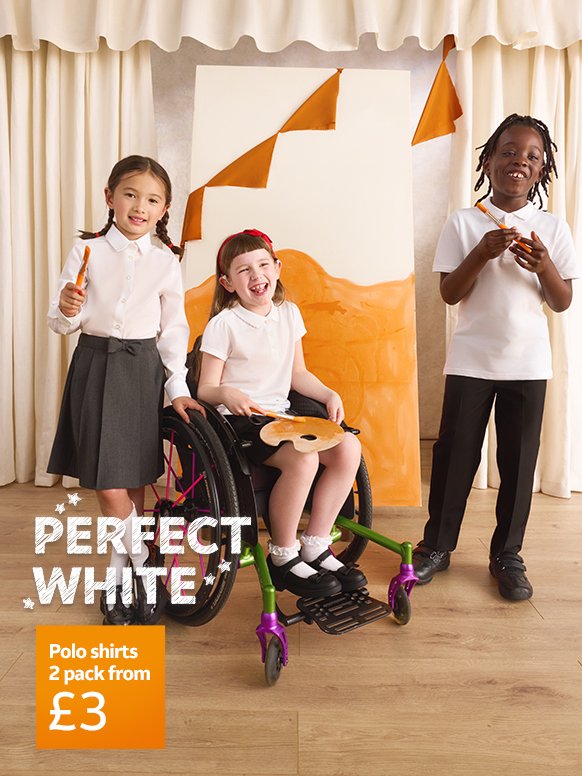 Perfect white. 2 pack polo shirts from £3. Polo shirts.