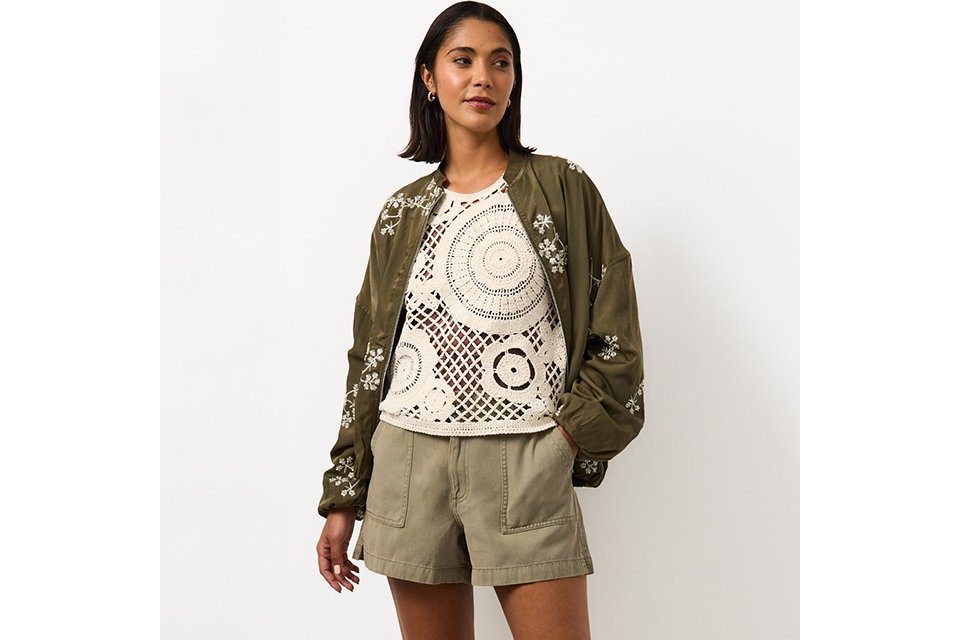 Soft yellow sleeveless top styled with neutral textures for a light, feminine spring look.