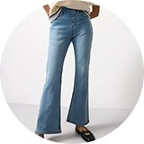 Mid-rise denim.