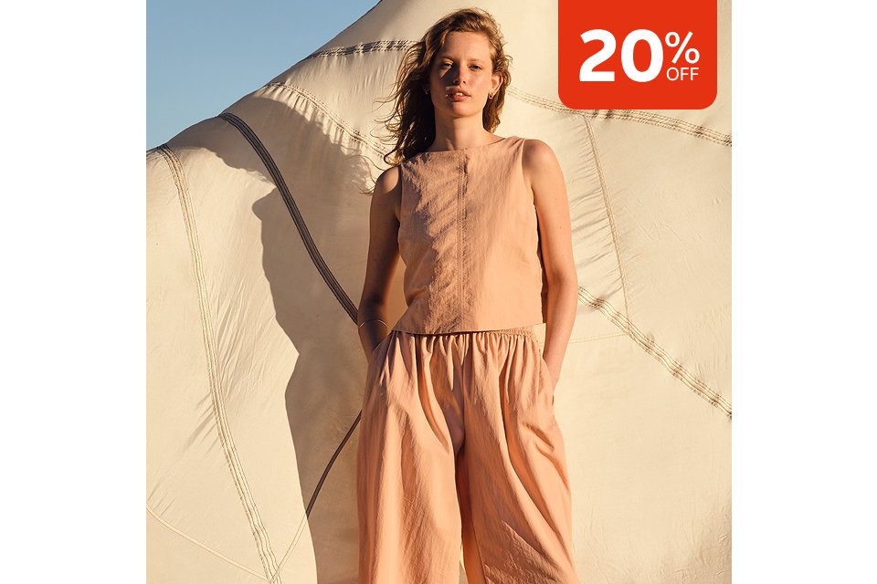 20% off. Shop summer trousers.