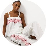 New in nightwear collection featuring latest women’s pyjamas and sleepwear styles.