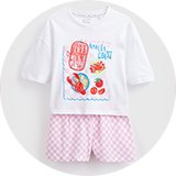 Girls nightwear collection with kids pyjamas, sleep sets and cosy bedtime styles.