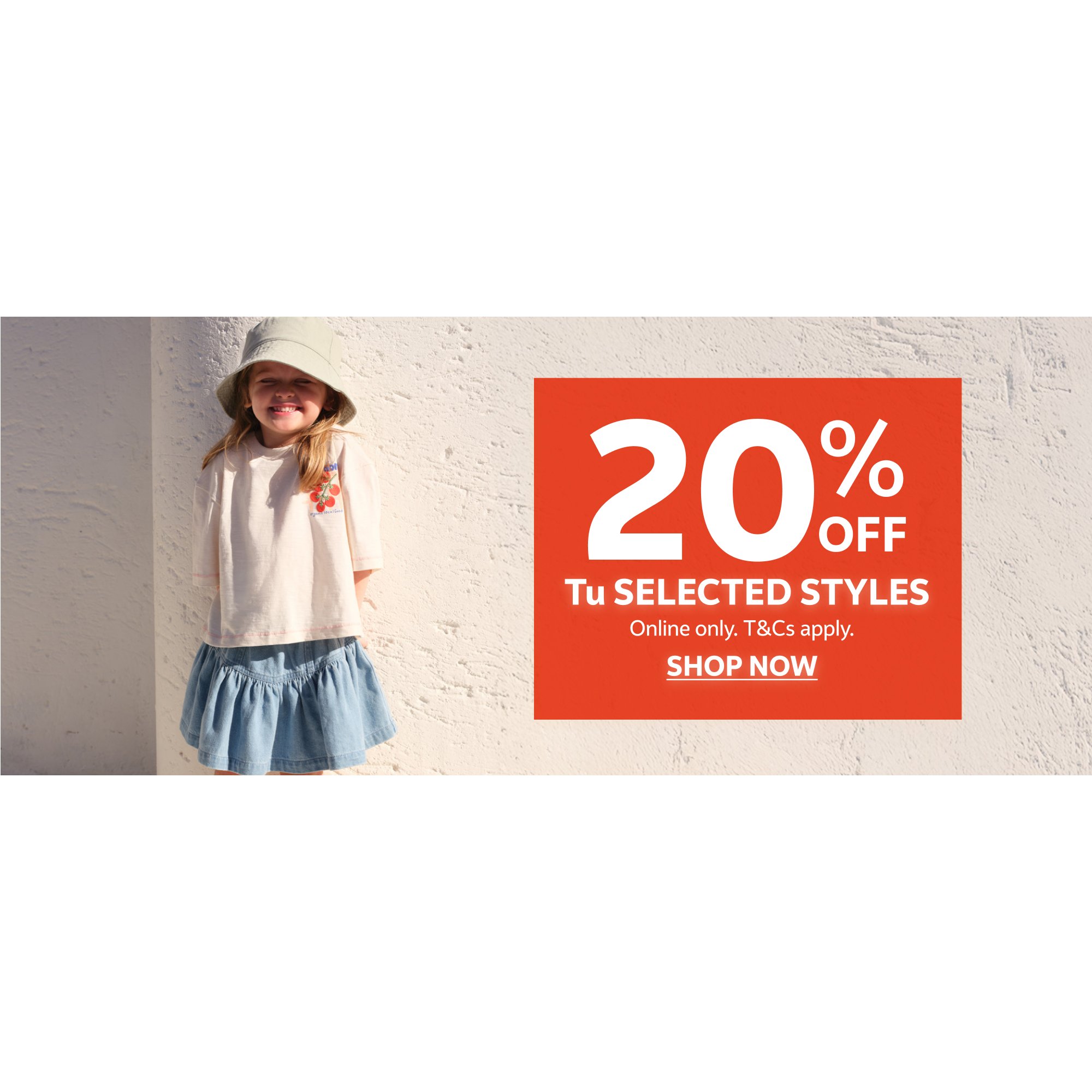 20% off Tu selected styles. Online only. T&Cs apply.