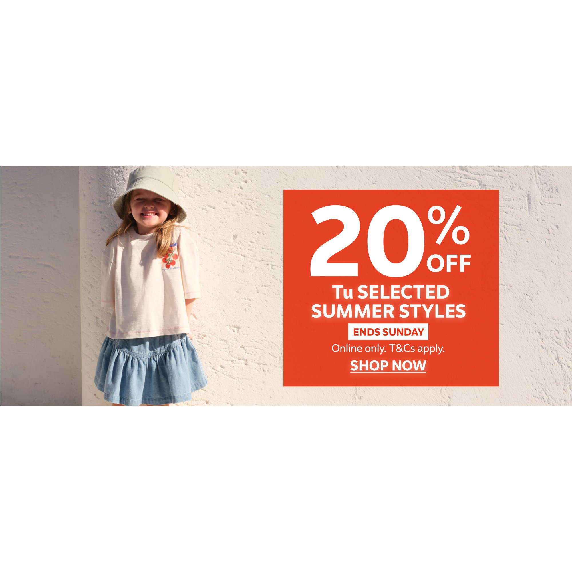 20% off Tu selected styles. Online only. T&Cs apply.