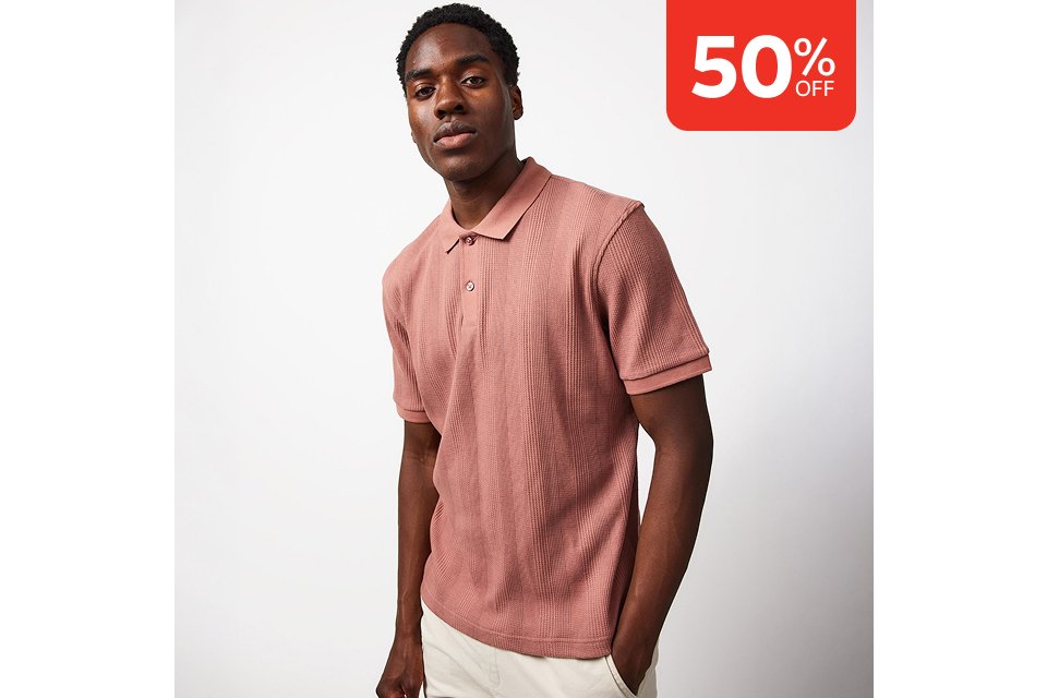 50% off. Men's sale.