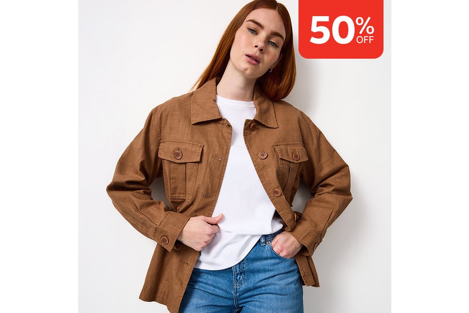 50% off. Women's sale.