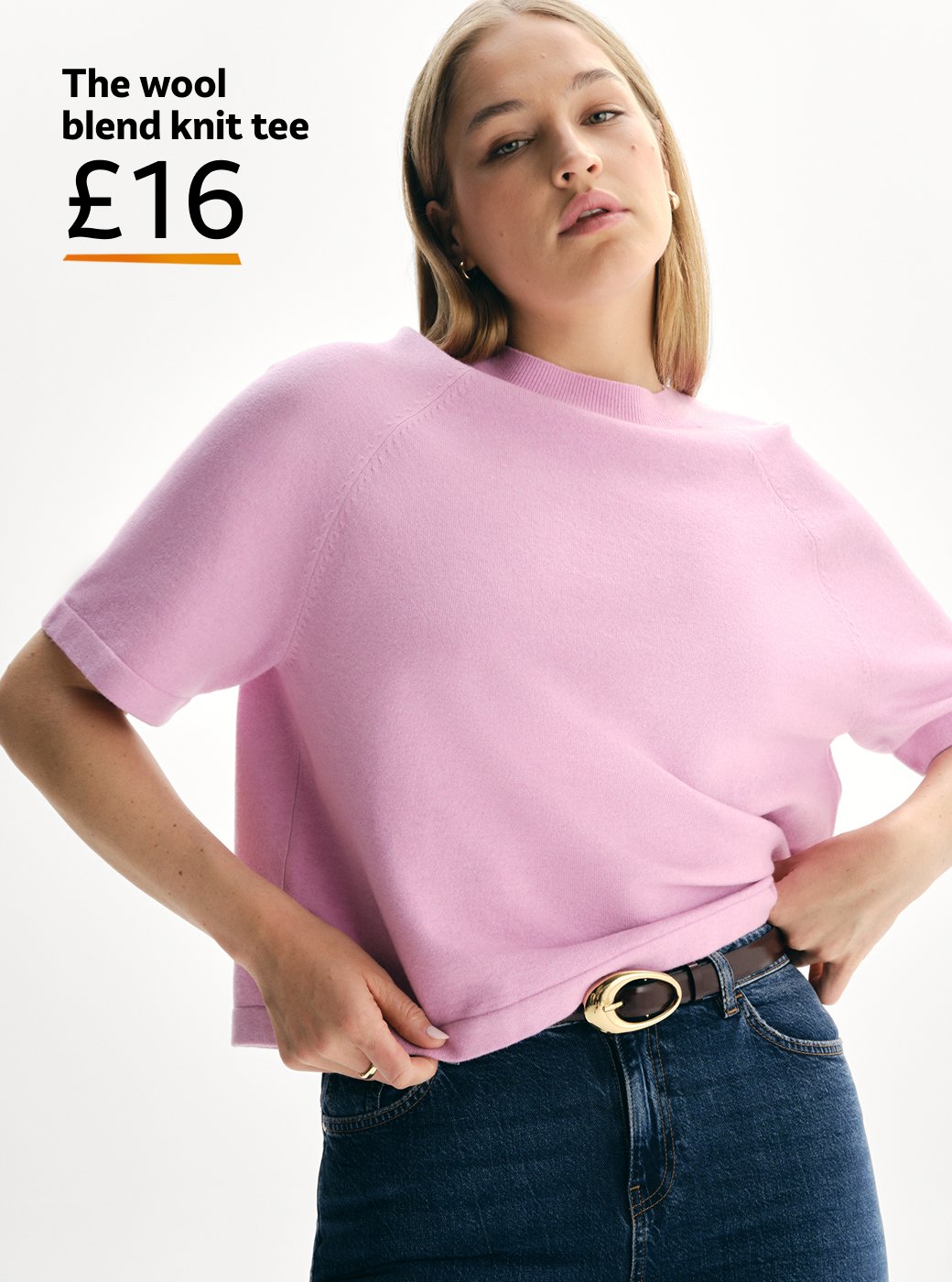 The wool knit blend tee £16. Autumn shop.