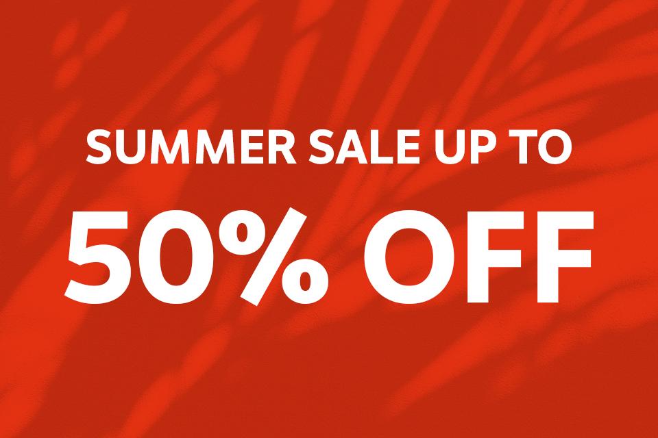 Save up to 50% off Summer sale.