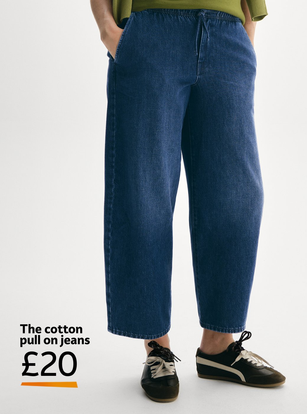 The cotton pull on jeans £20. Autumn shop.