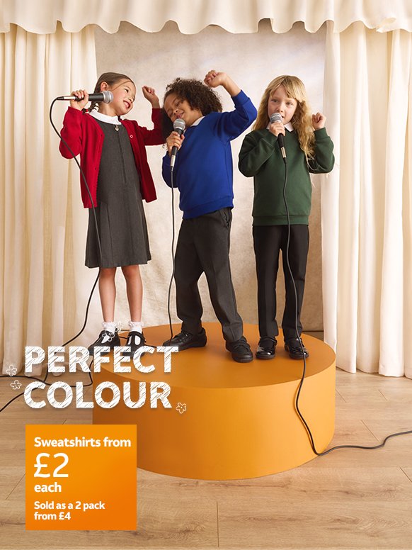 Perfect colour. Sweatshirts from £2 each. Sold as a 2 pack from £4. Jumpers & sweatshirts.
