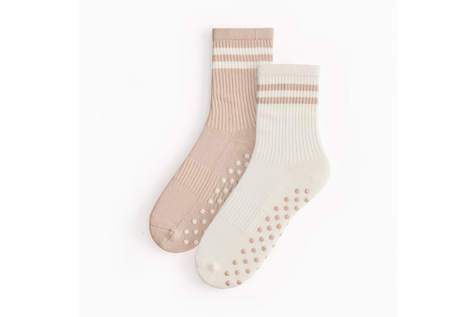 An image of a neutral pair of socks.