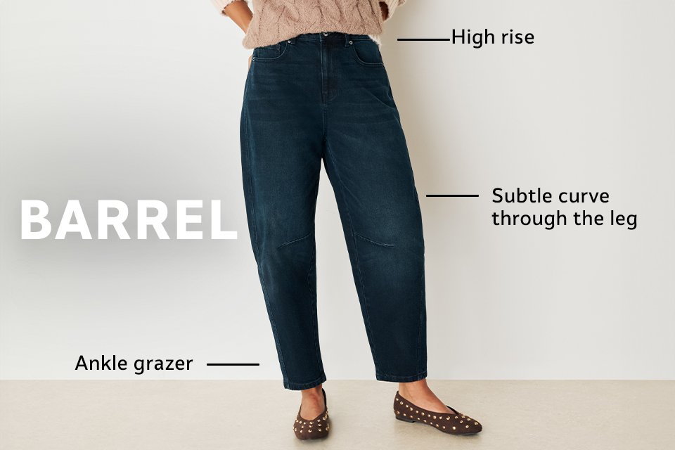 Barrel fit jeans.