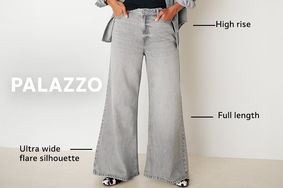 Palazzo fit jeans.