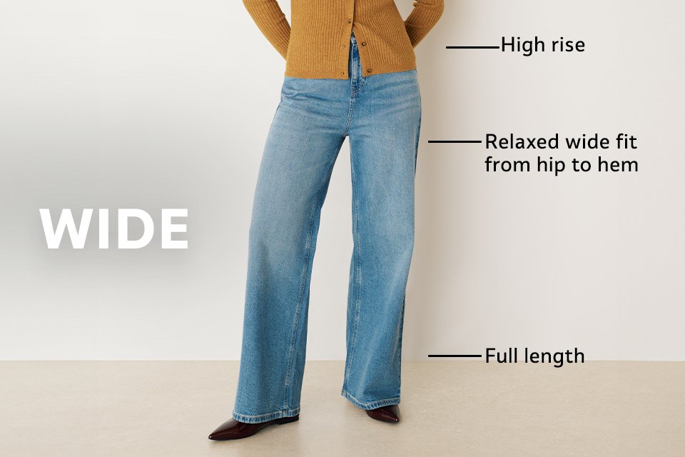 Wide fit jeans.