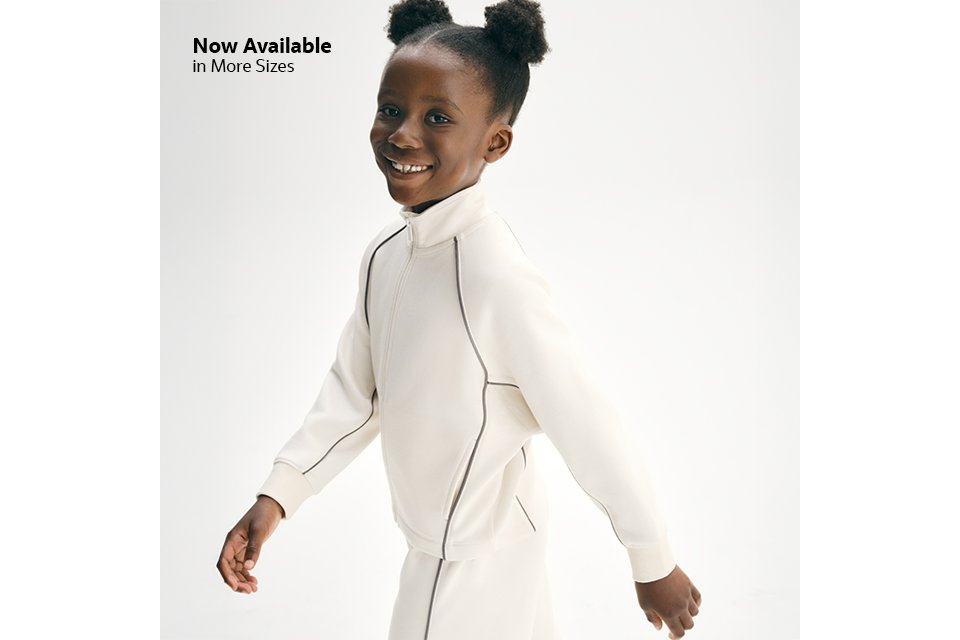 Now available in more sizes. Loungewear.