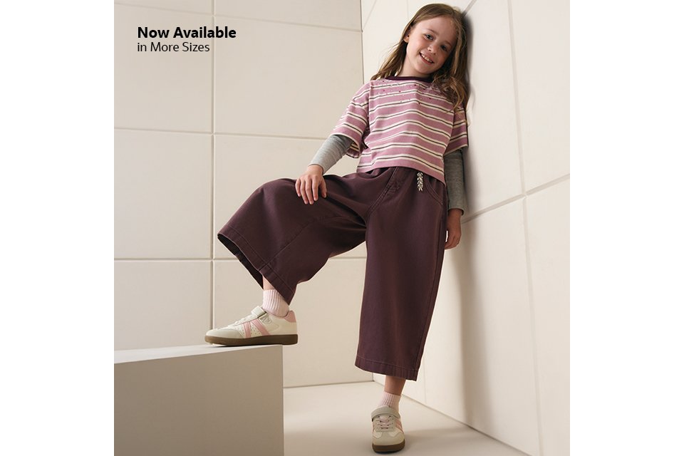 Now available in more sizes. Trousers & leggings.