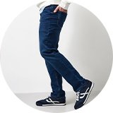 Men's blue jeans autumn wardrobe essential.