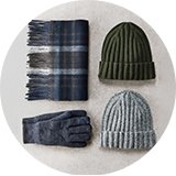 Man wearing knitted hat.