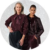 Burgundy top– rich seasonal colour for holiday parties.