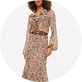 Brown co-ord top and skirt- perfect for cooler days.