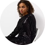 Black dress – chic Christmas partywear.