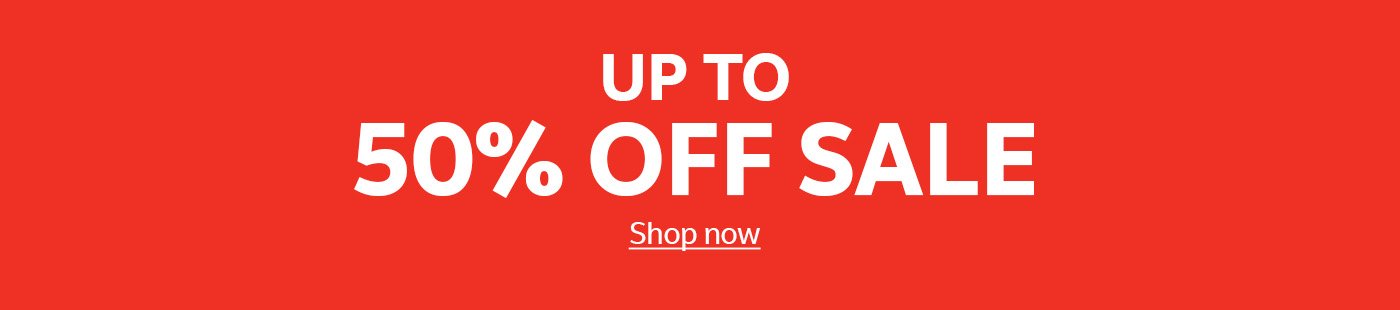 Up to 50% off sale.