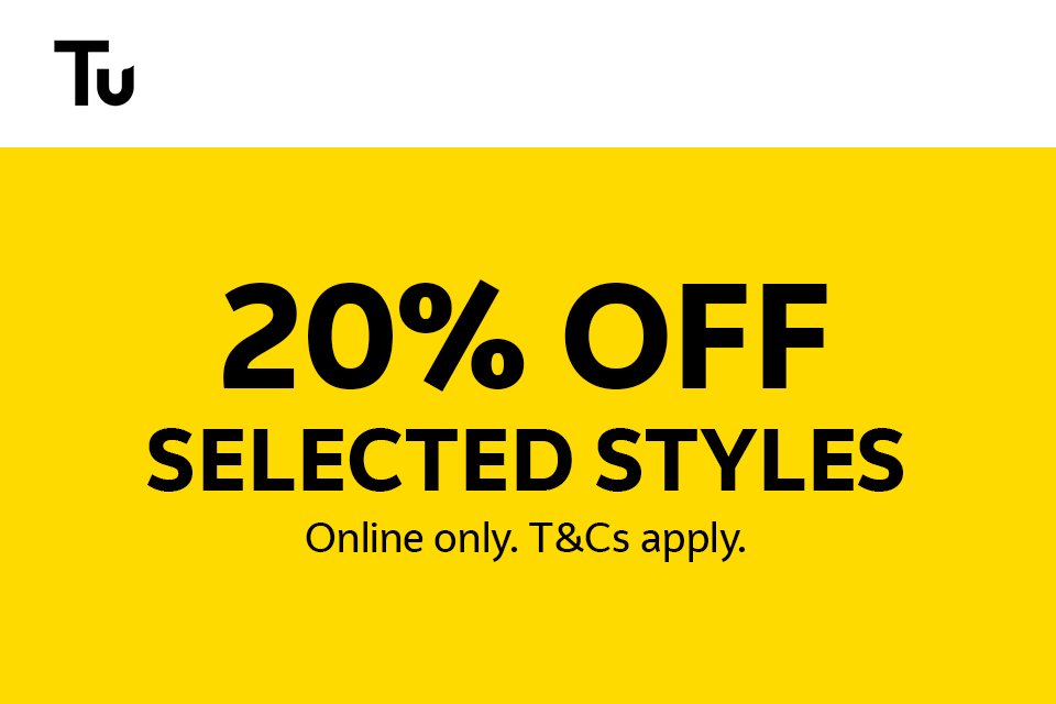 20% off selected styles.