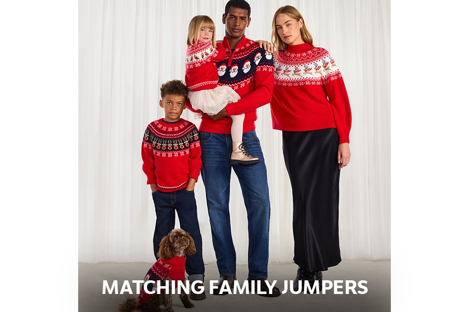Matching family jumpers.