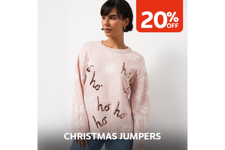 20% off Christmas jumpers.