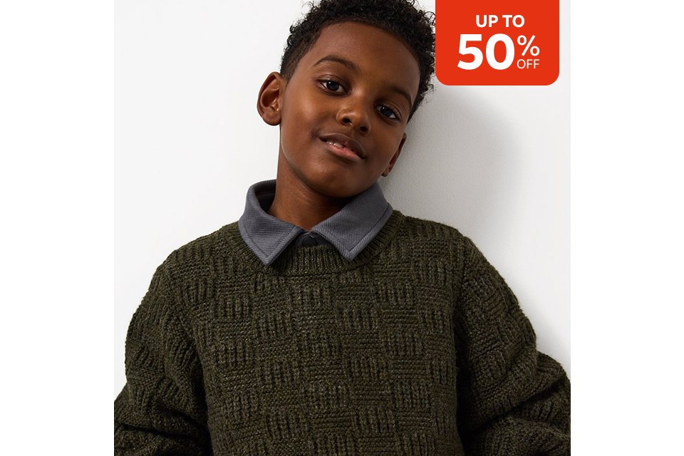 Up to 50% off. Kids' sale.