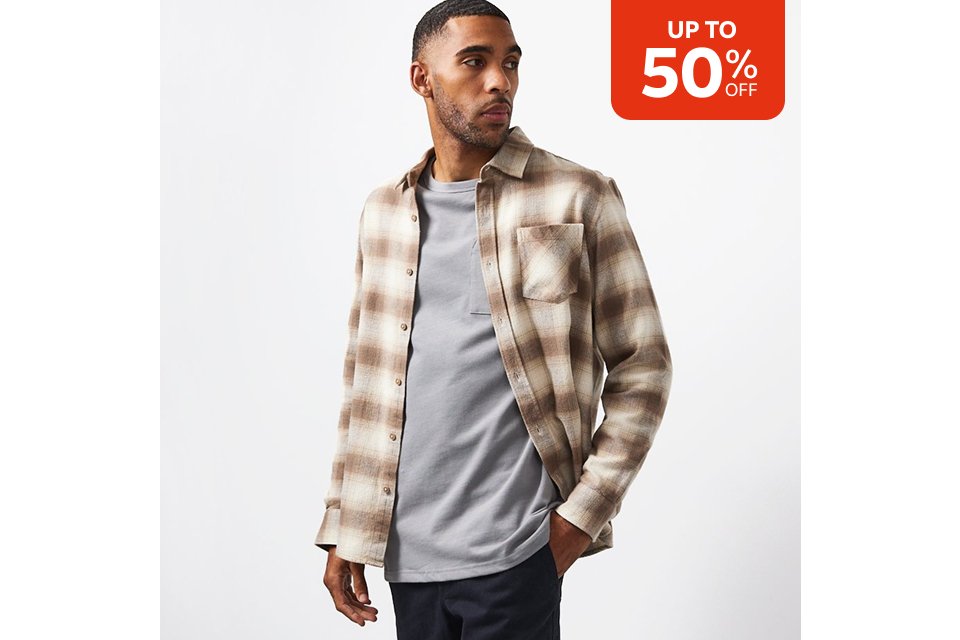 Up to 50% off. Men's sale.