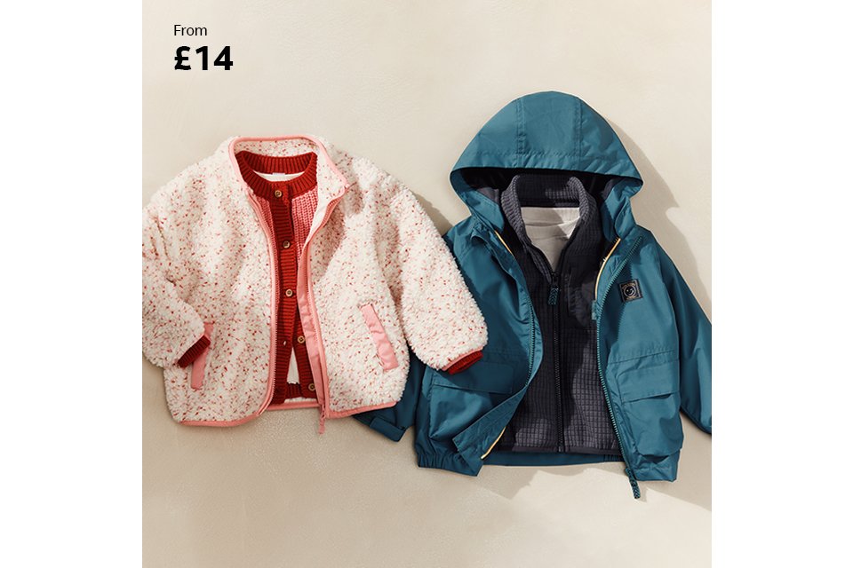 From £14. Coats & jackets.
