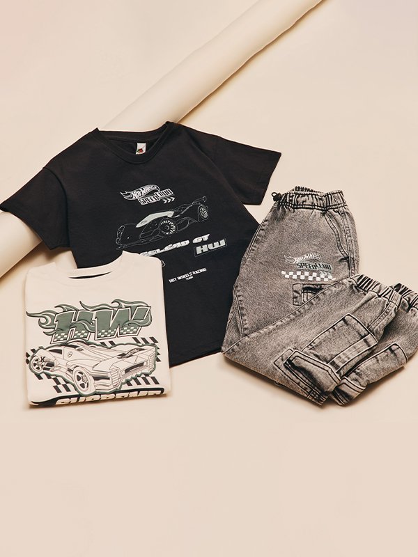 Hot Wheels. Get them ready for action in clothing inspired their favourite toy!