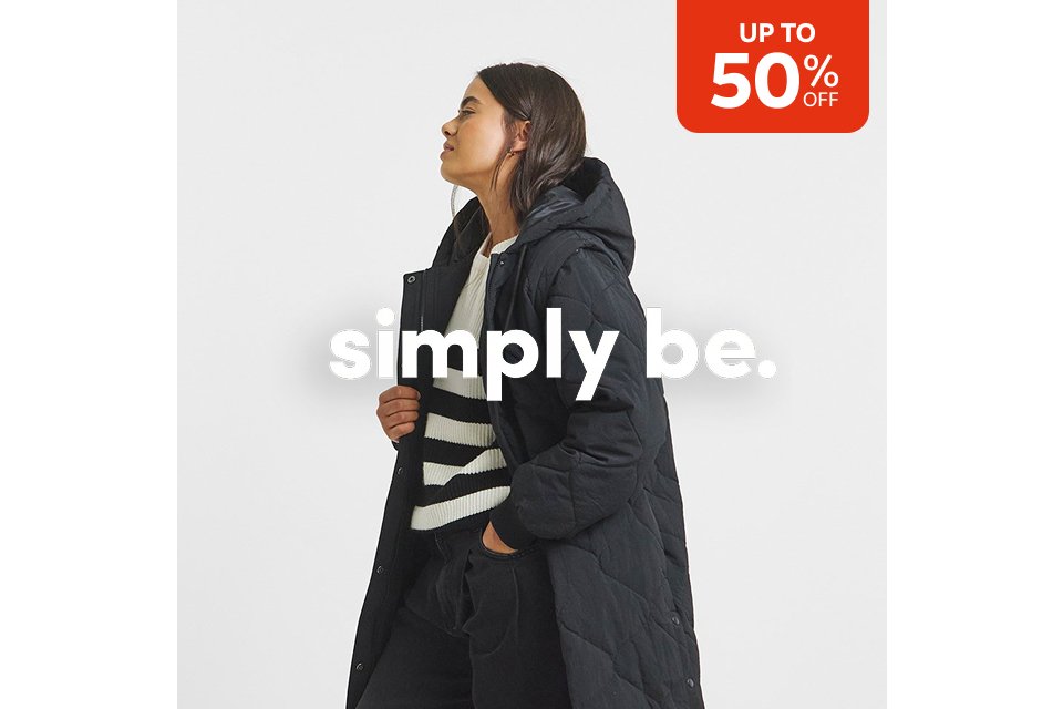 Up to 50% off. Simply Be.