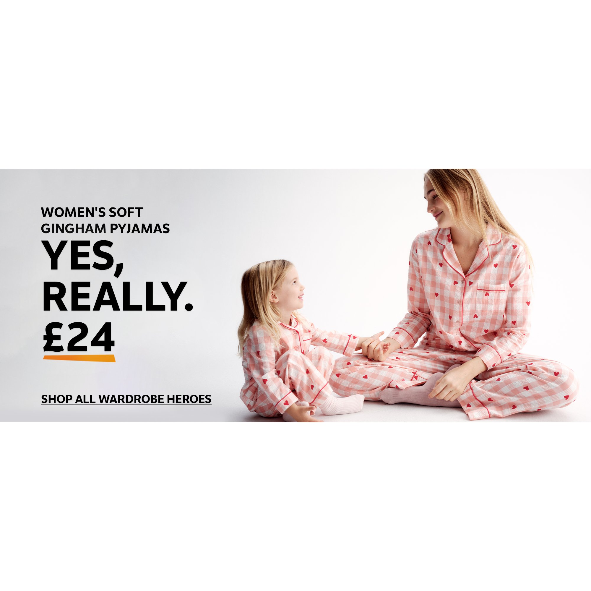 Women's soft gingham pyjamas. Yes, really. £24.