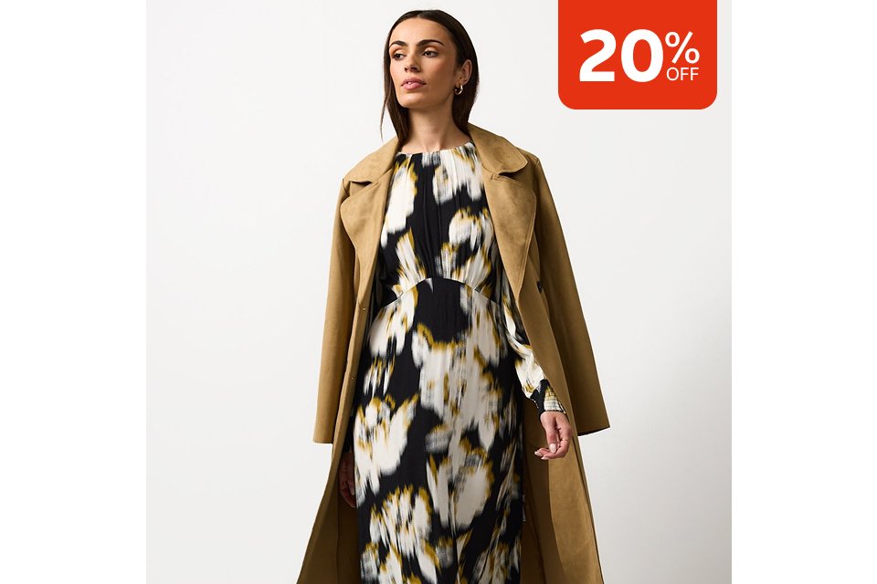 20% off dresses.