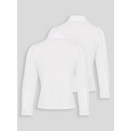 White Pleated School Blouses 2 Pack - 12 years